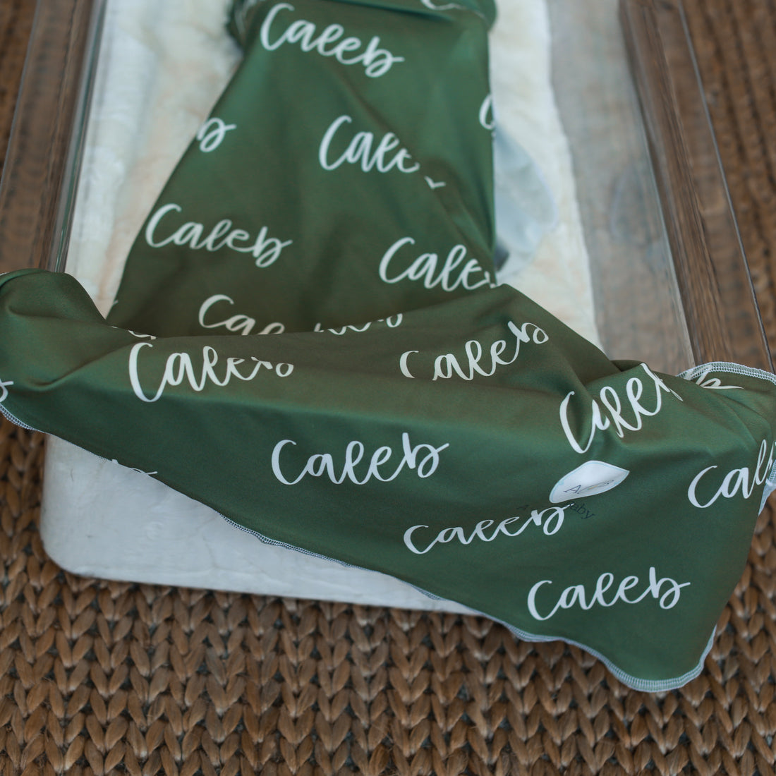 Carter Olive Army Stretchy Swaddle