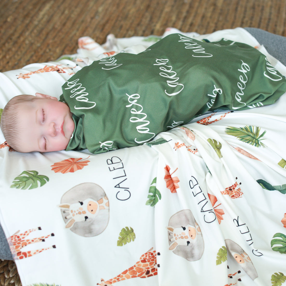 Carter Olive Army Stretchy Swaddle