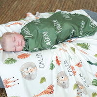 Carter Olive Army Stretchy Swaddle