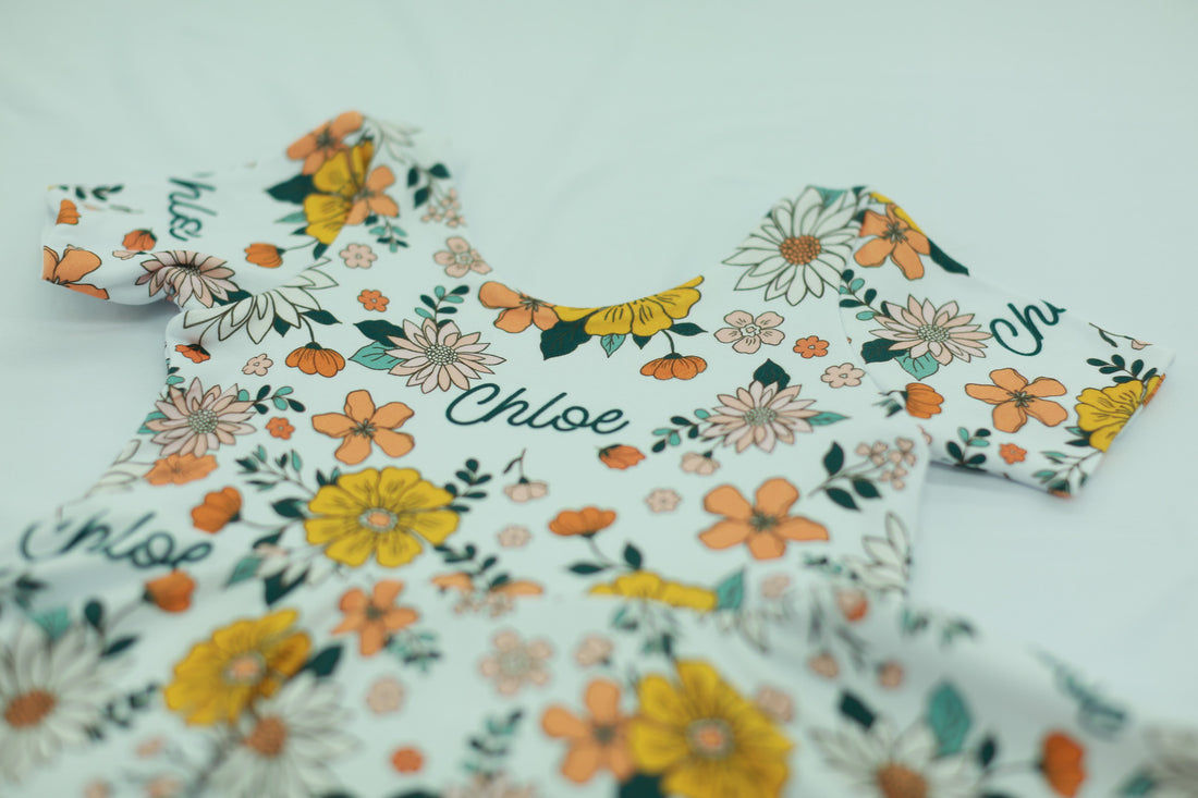 Retro Floral Twirl Dresses
