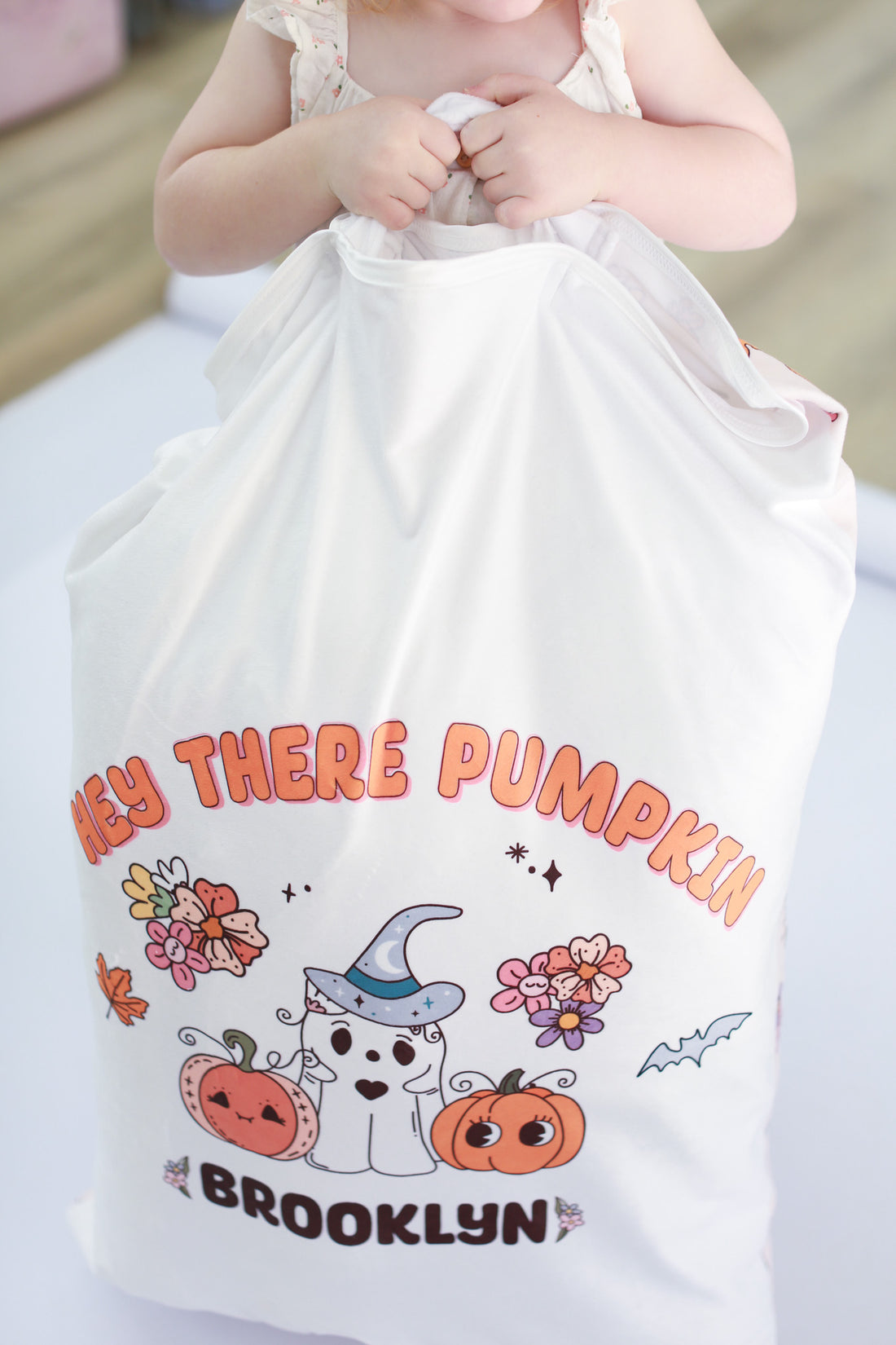 Halloween Treat Bag  Personalized Minky Pillowcase for Kids