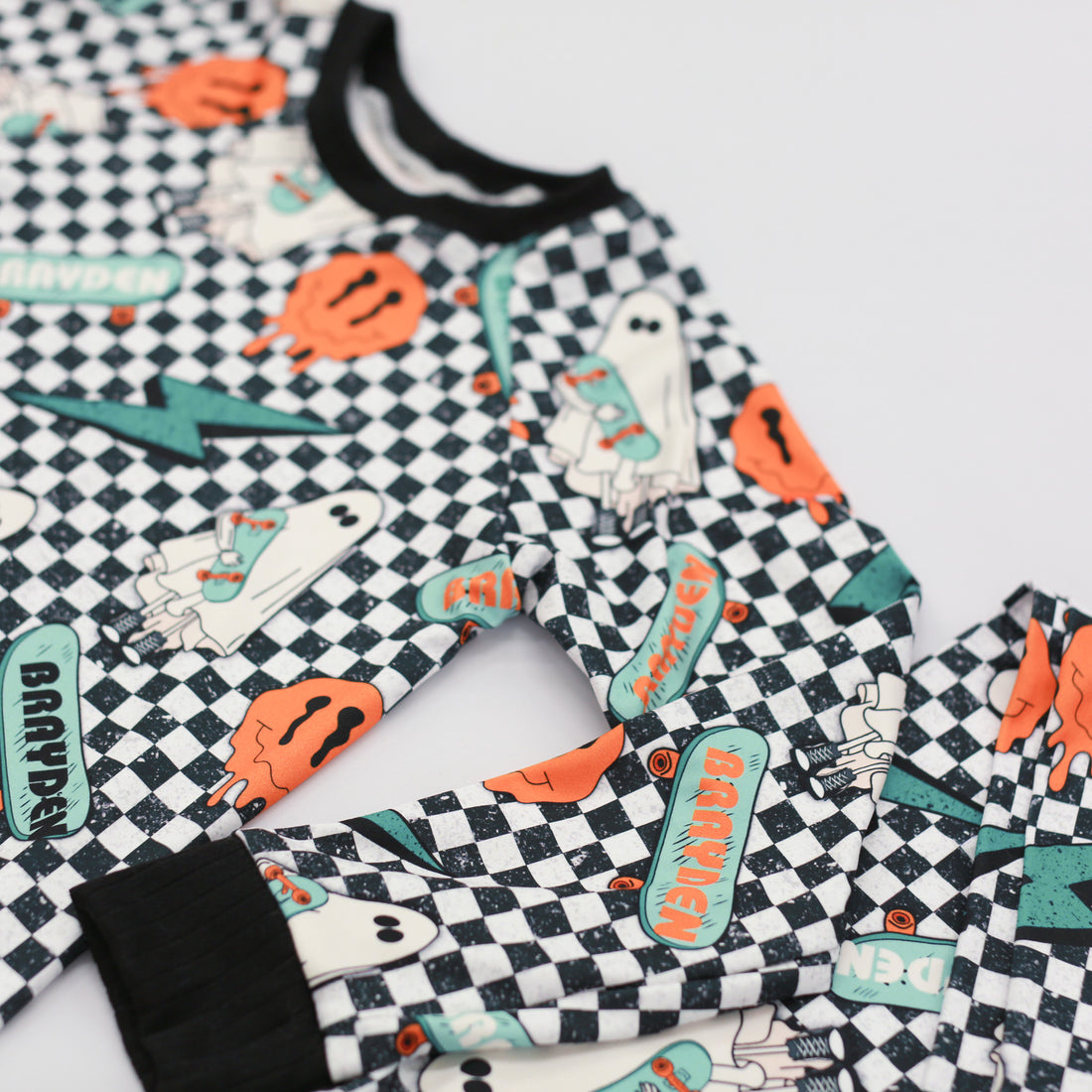 Ghosts On Skateboards Halloween Pajamas