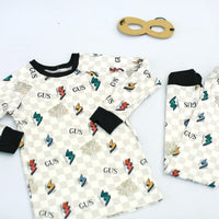 Lightning Bolt Pajamas - Short or Long Sleeve (3 months to kids 14)