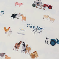 Newborn Personalized Blankets Farm Set Swaddle