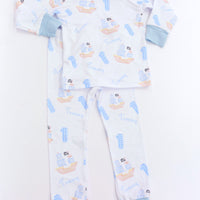 Pirate Ship Birthday Boy Pajamas - Short or Long Sleeve (3 months to kids 14)