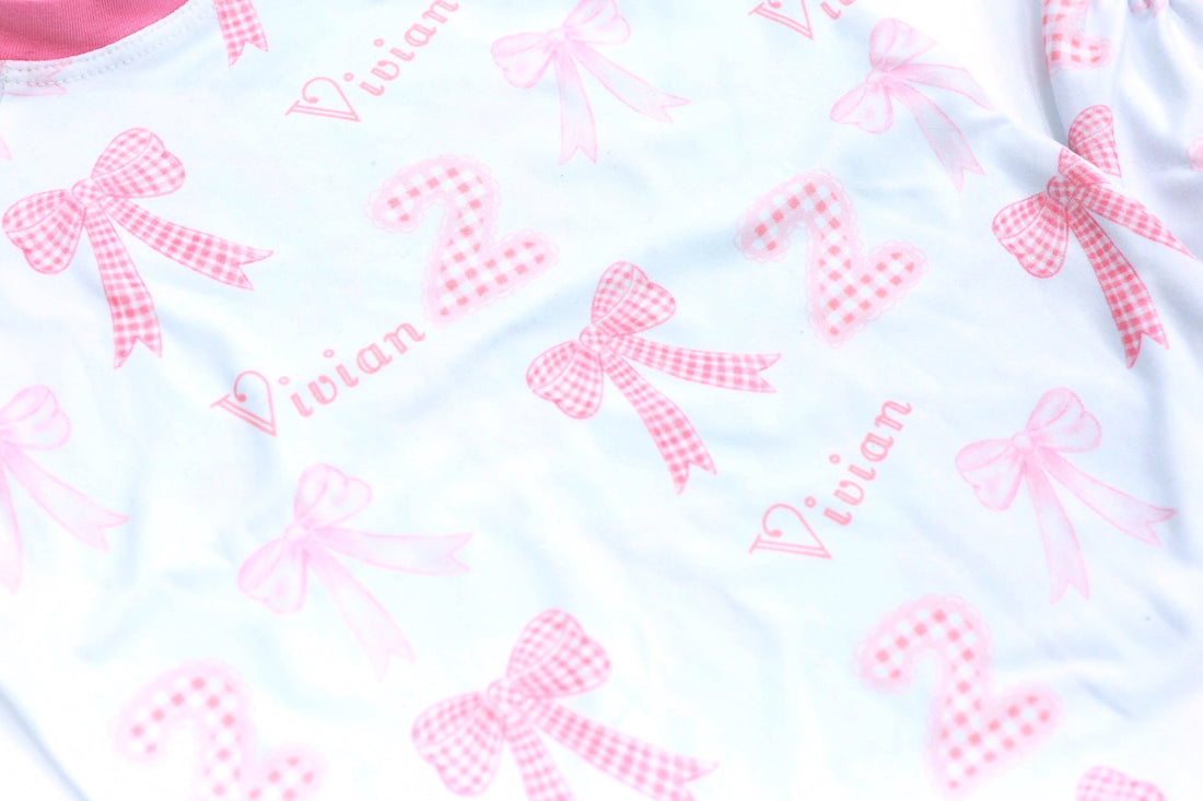 Heirloom Bows Pink Birthday Girl Pajamas - Short or Long Sleeve (3 months to kids 14)