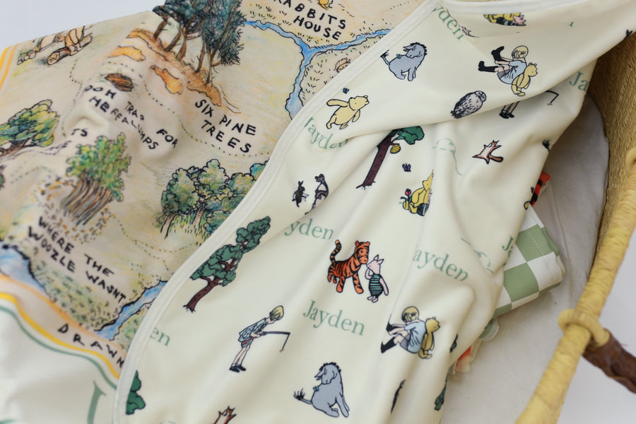 Winnie the Pooh Minky Stroller Blanket - Color Options for Boys & Girls