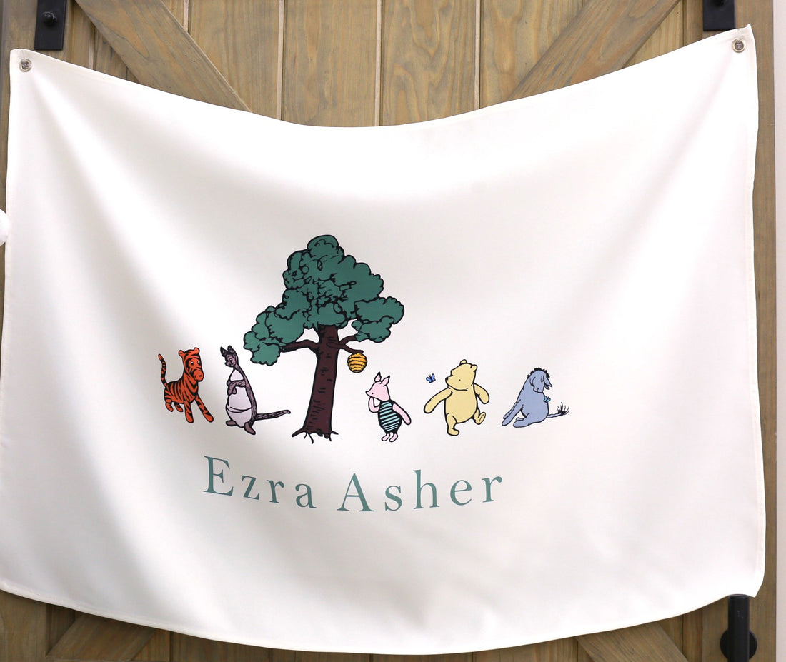 Winnie the Pooh Banner for Kids Room | Vintage Pooh Characters