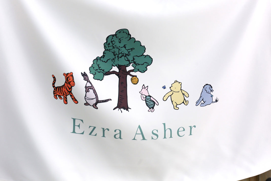 Winnie the Pooh Banner for Kids Room | Vintage Pooh Characters