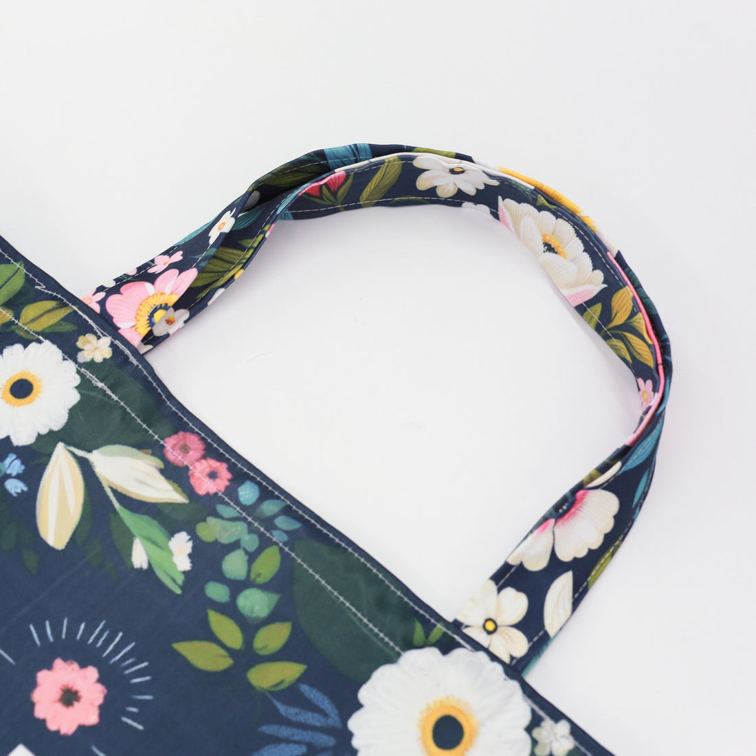 Teacher Appreciation Tote Bag Custom  Name  Navy Floral End Of Year Gift For Educators