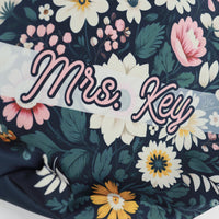 Teacher Appreciation Tote Bag Custom  Name  Navy Floral End Of Year Gift For Educators