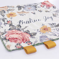 Emily Floral Minky Square Lovie Blanket for Baby Girls