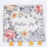 Emily Floral Minky Square Lovie Blanket for Baby Girls