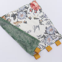 Emily Floral Minky Square Lovie Blanket for Baby Girls