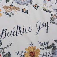 Emily Floral Minky Square Lovie Blanket for Baby Girls