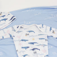 Whales Knotted Baby Gown