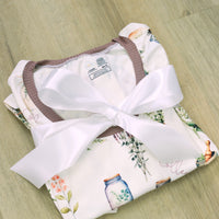 Herbal Apothecary Pajamas – Women's Sleepwear with Floral Print & Pink Trim