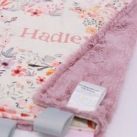Harper Jane Pink Floral Minky Lovie | Baby Girl Security Blanket