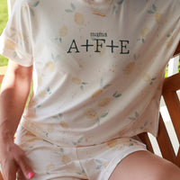 Lemon Print Mom's Day Pajama Set | Personalized with Kids' Initials