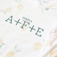 Lemon Print Mom's Day Pajama Set | Personalized with Kids' Initials