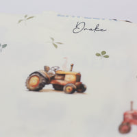 Tractor Days Personalized Keepsake Baby Blanket Farm Boy Nursery Heirloom Gift
