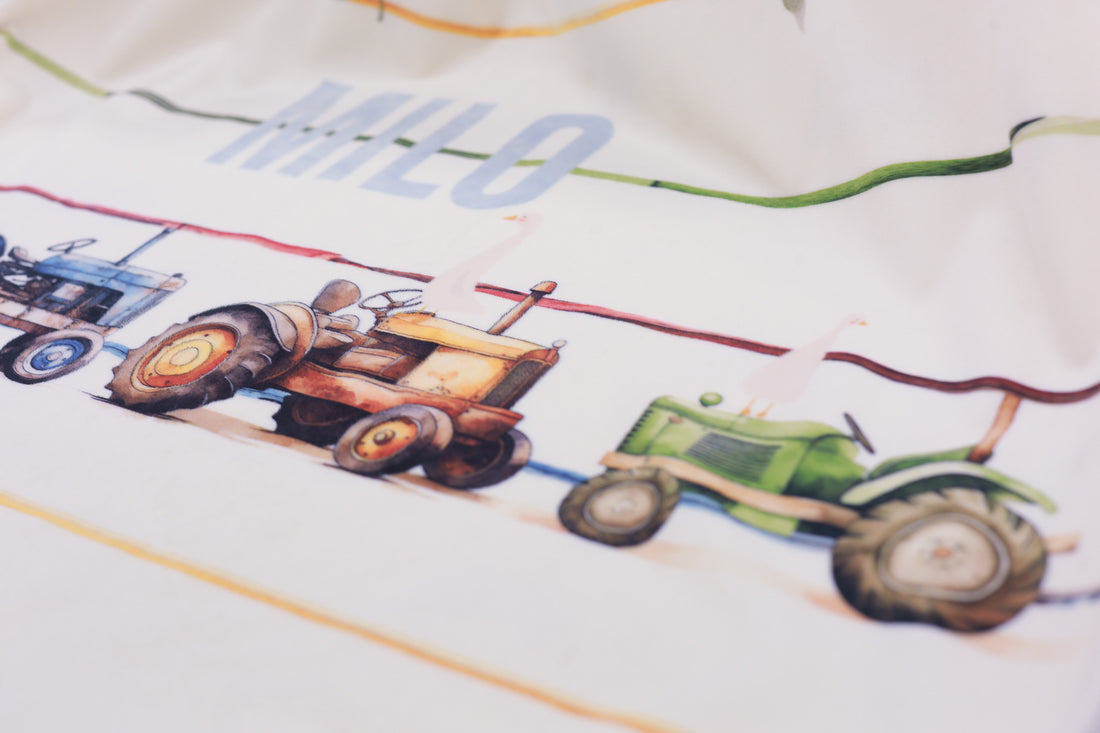 Tractor Days Minky Stroller Blanket