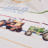 Tractor Days Minky Stroller Blanket