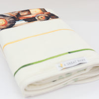Tractor Days Minky Stroller Blanket
