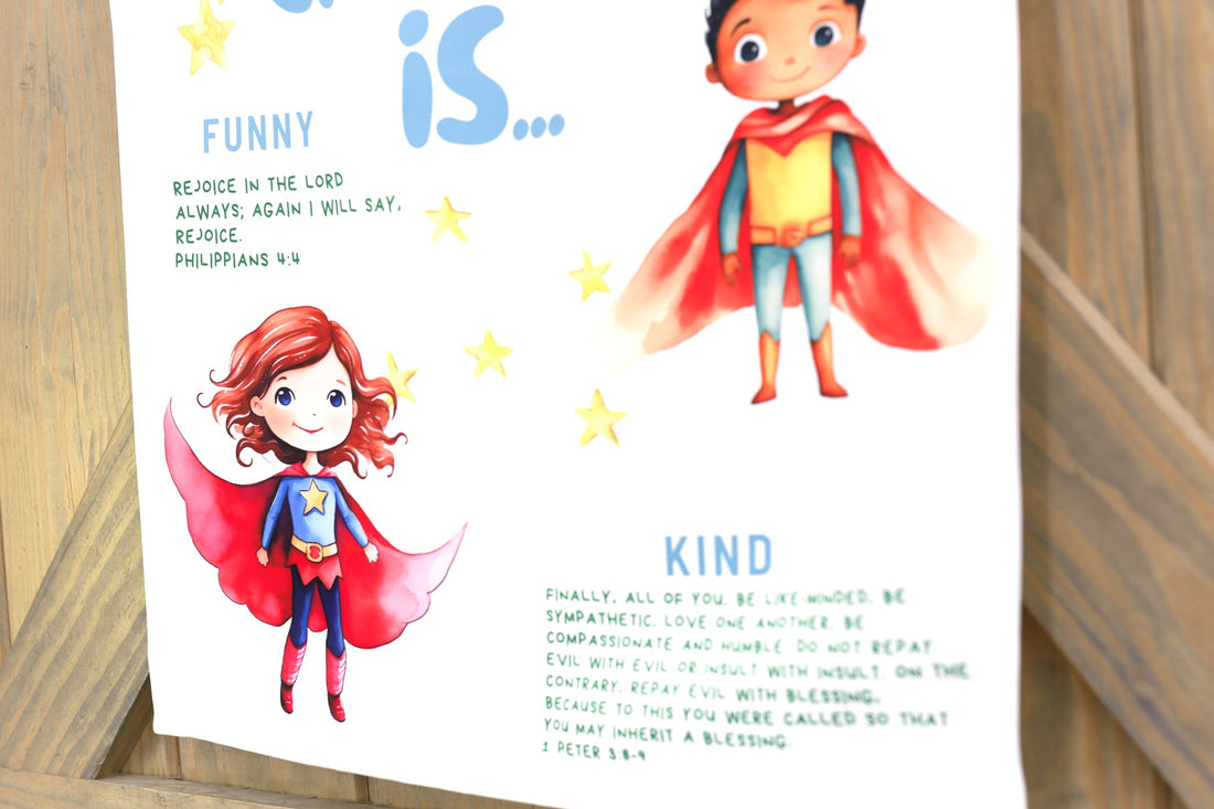 Boys Room Banner – Positive Wall Decor with Biblical Affirmations for Kids' Rooms