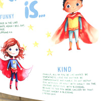 Boys Room Banner – Positive Wall Decor with Biblical Affirmations for Kids' Rooms