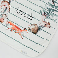 James' Forest Woodland Creatures Minky Stroller Blanket