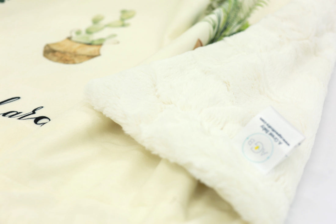 Green Thumb Mom Blanket –Plant Lover  Personalized Cozy Snuggle Throw with Custom Name