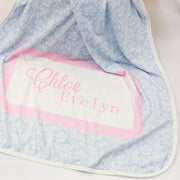 Pink Heirloom Bows Minky Stroller Blanket