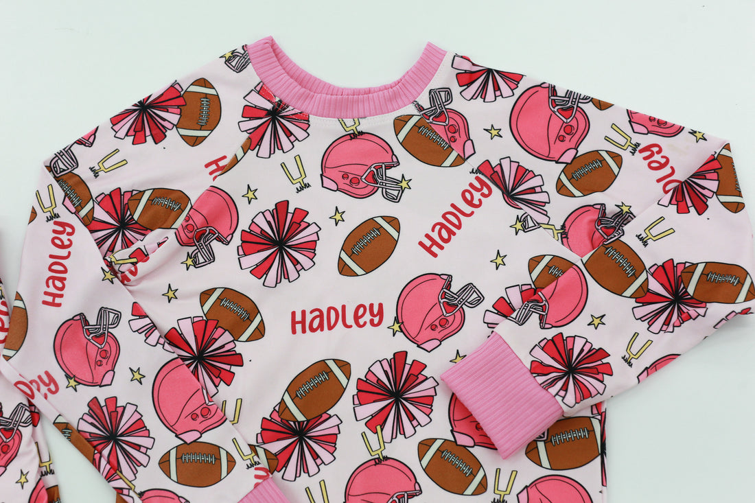 Cheerleader Print Personalized Pajamas for Girls, Fun & Comfy Outfit