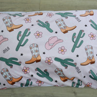 Cowgirl Pillowcase – Personalized Soft Minky Fabric Kids Bedding | Western Decor Gift