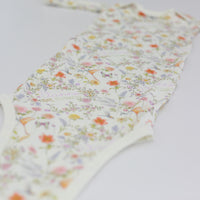 Personalized Baby Gown – Floral Spring Baby Gown with Tie Bottom, Soft Jersey