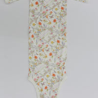 Personalized Baby Gown – Floral Spring Baby Gown with Tie Bottom, Soft Jersey