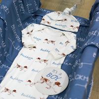 Hunting Dog Baby Gown – Soft & Custom