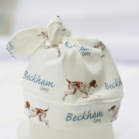 Personalized Baby Swaddle - Hunting Dog Print Soft Stretchy Blanket with Custom Name