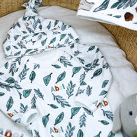 Personalized Baby Boy Gown – Soft Knit Baby One-Piece With Tie Bottom Sleeper