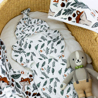 Stretchy Swaddle Blanket | Personalized Fox Baby Blanket With Name - Soft, Breathable Wrap