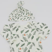 Personalized Baby Boy Gown – Soft Knit Baby One-Piece With Tie Bottom Sleeper