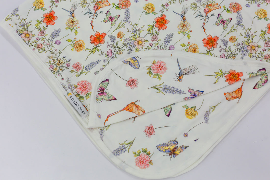 Personalized Baby Swaddle – Floral Baby Blanket | Bailey Floral Soft Breathable Fabric Wrap
