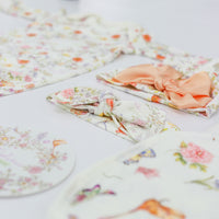 Baby Gift Set – Personalized Knotted Baby Gown & Floral Swaddle with Headband
