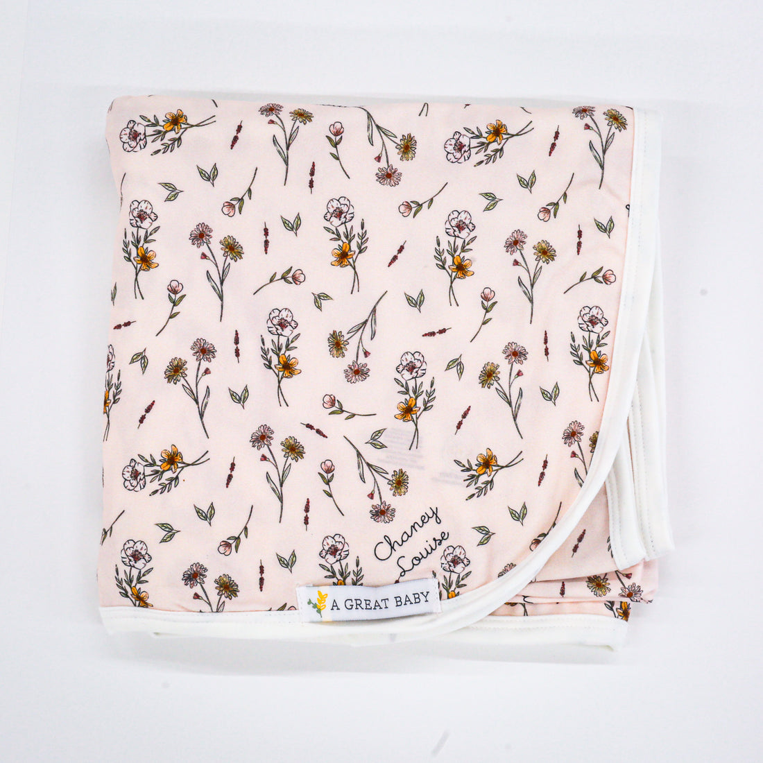 Baby Gift Set – Personalized Floral Newborn Gown, Swaddle & Birth Announcement Disk