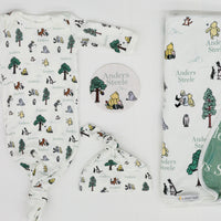 Winnie The Pooh Baby Set – Personalized Baby Take Home Set with Swaddle Blanket & Knit Hat