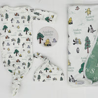 Winnie The Pooh Baby Set – Personalized Baby Take Home Set with Swaddle Blanket & Knit Hat