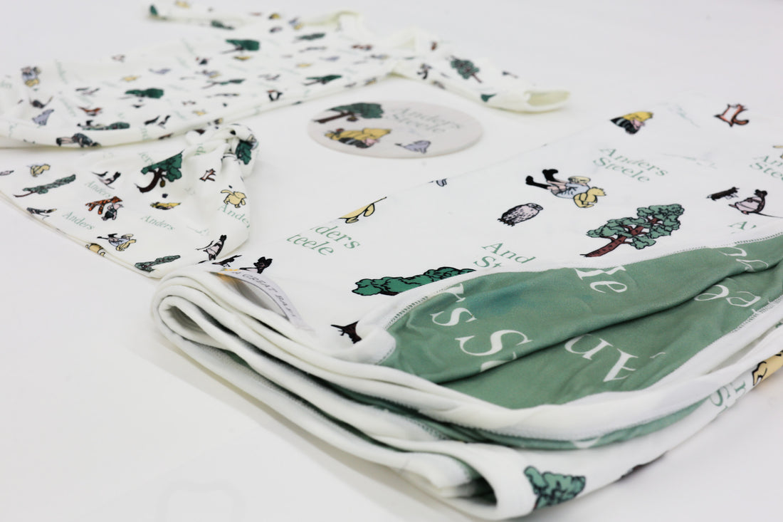 Winnie The Pooh Baby Set – Personalized Baby Take Home Set with Swaddle Blanket & Knit Hat