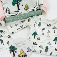 Winnie The Pooh Baby Set – Personalized Baby Take Home Set with Swaddle Blanket & Knit Hat
