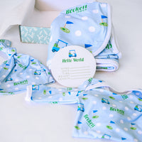 Baby Boy Golf Set | Machine Washable Gown, Soft Swaddle & Hospital Going Home Set for Newborns